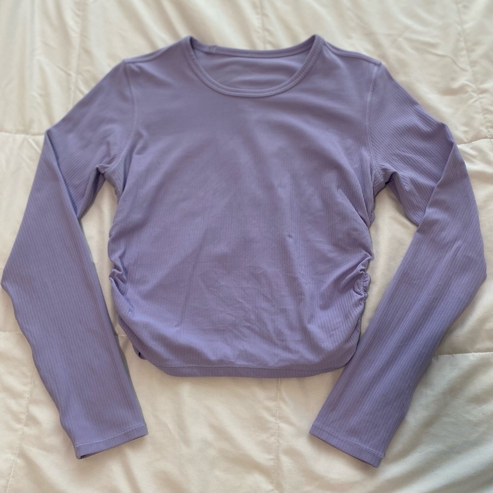 Lululemon All It Takes Nulu Ribbed Long Sleeve - Lilac Smoke in Size 4